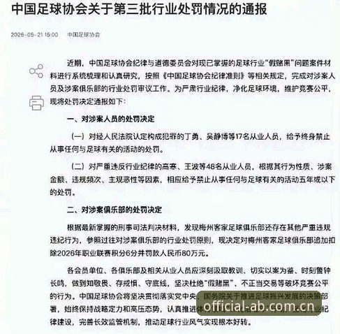 AB娱乐官网下载 揭秘足坛清洗风暴:第三批禁足名单背后的深水区真相
